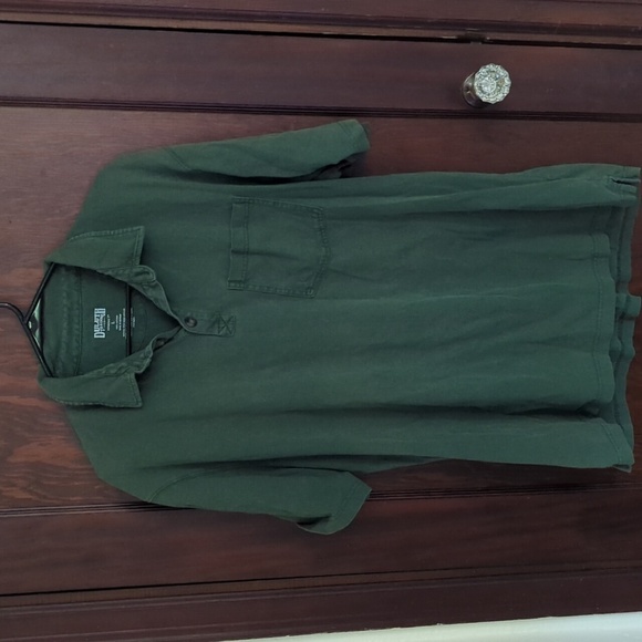Duluth Trading Company Longtail T Green Polo Size Men's Large - Picture 1 of 4